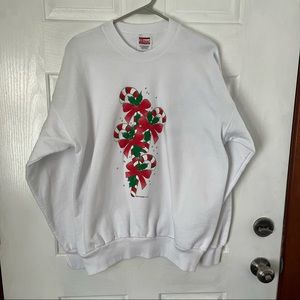Vintage candy cane ugly Christmas crewneck sweatshirt